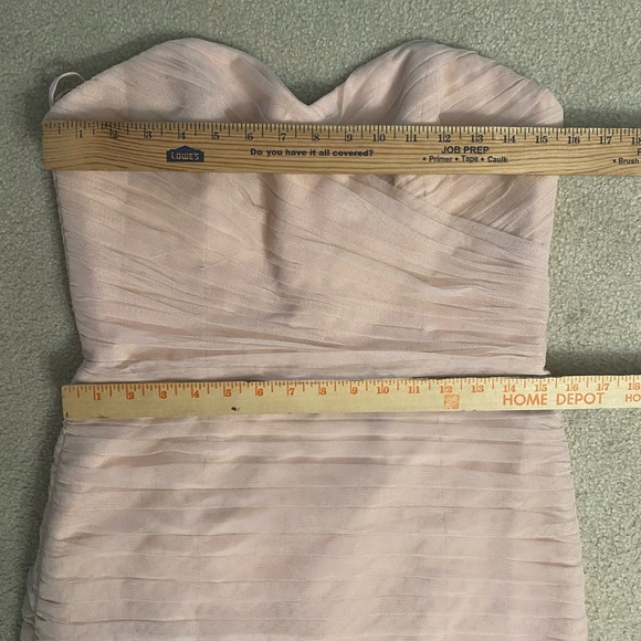 Amsale soft tulle bridesmaid formal long dress in blush, size 12 - Picture 4 of 12